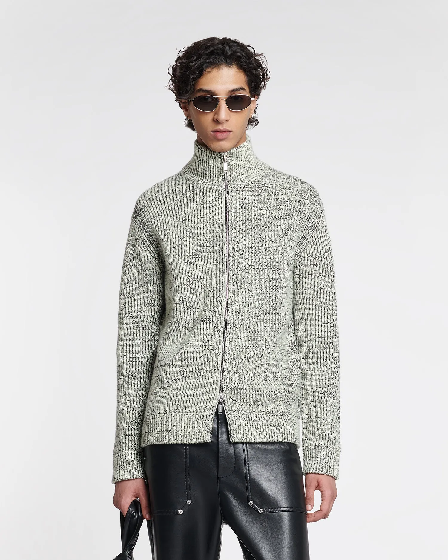 Sonni - Cashmere-Blend Mouline Cardigan - Black/ Moon