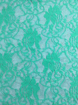 Stretch Floral Lace Semi Transparent Dress Fabric 55" Wide M186-19 Mtex