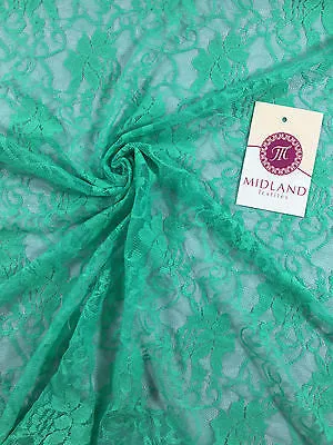 Stretch Floral Lace Semi Transparent Dress Fabric 55" Wide M186-19 Mtex