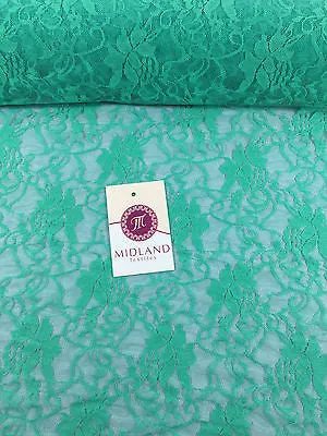 Stretch Floral Lace Semi Transparent Dress Fabric 55" Wide M186-19 Mtex
