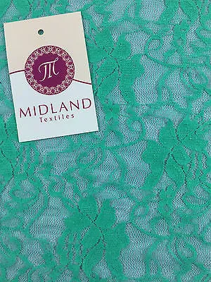 Stretch Floral Lace Semi Transparent Dress Fabric 55" Wide M186-19 Mtex