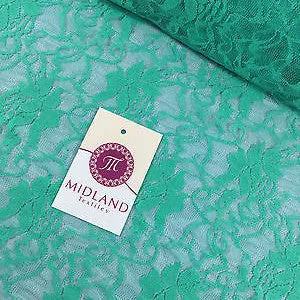 Stretch Floral Lace Semi Transparent Dress Fabric 55" Wide M186-19 Mtex