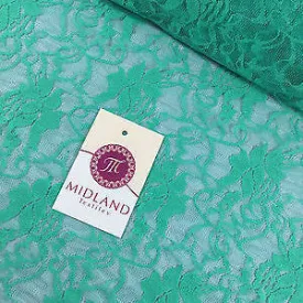 Stretch Floral Lace Semi Transparent Dress Fabric 55" Wide M186-19 Mtex