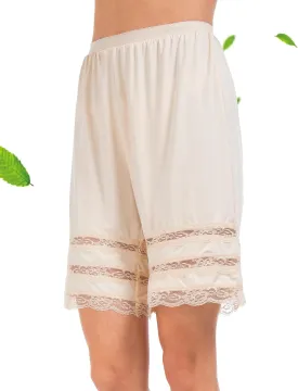 Subuteay Lace Split Slips for Women Smooth Bloomer Pants Above Knee Pettipants