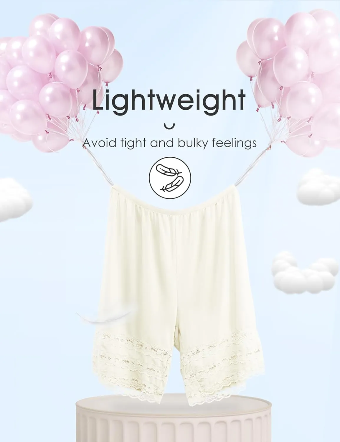 Subuteay Lace Split Slips for Women Smooth Bloomer Pants Above Knee Pettipants