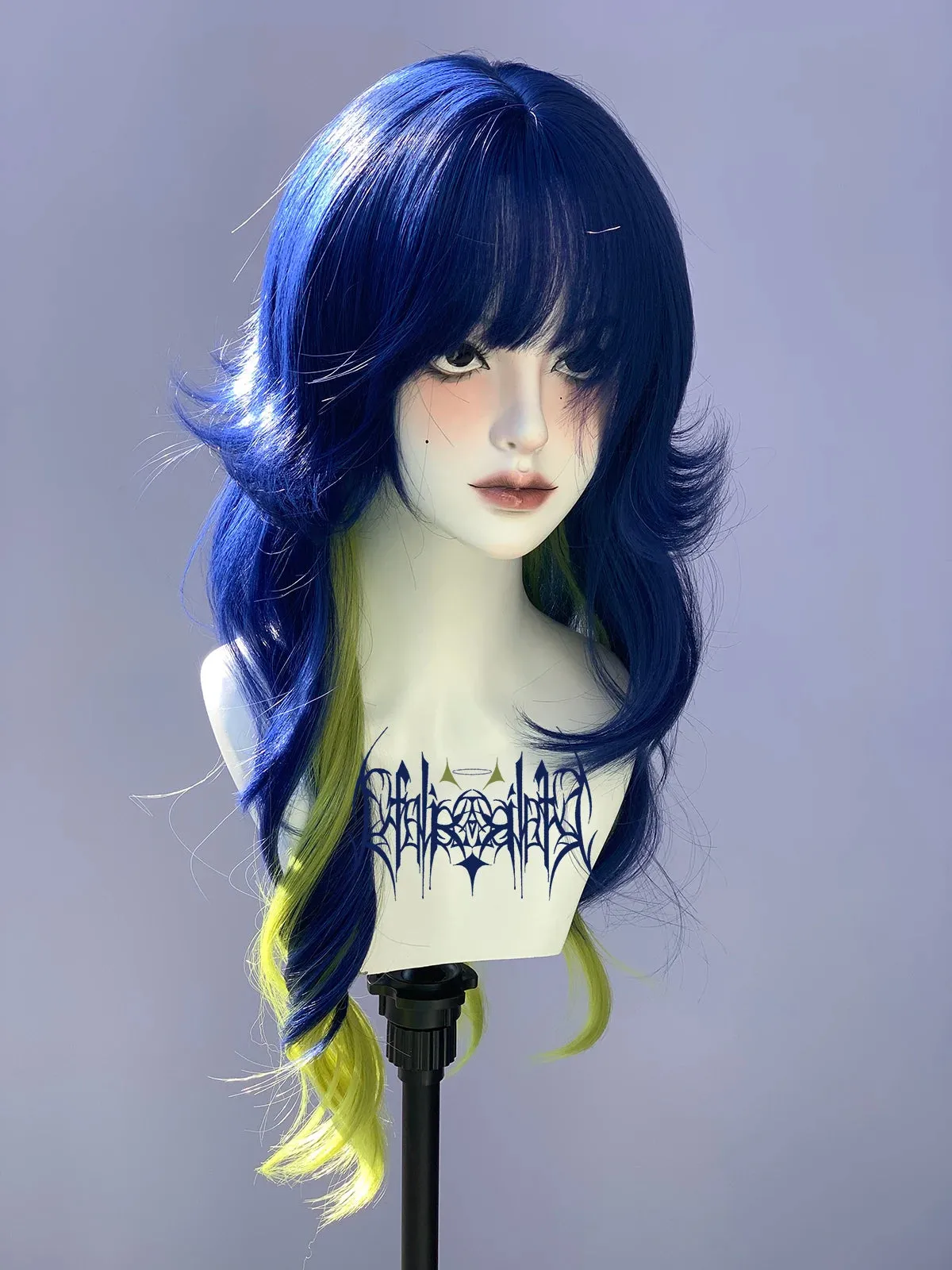 TAVIMART  -  Gradient Color Y2K Punk Gothic Style Lolita Dress up Wig Female Long Curly Hair Female