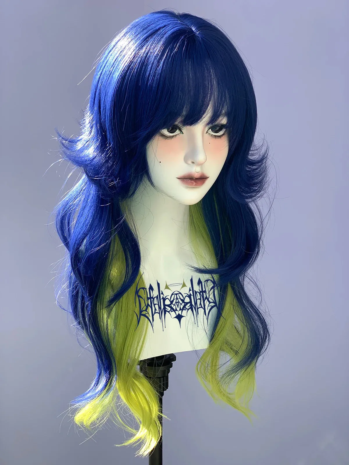 TAVIMART  -  Gradient Color Y2K Punk Gothic Style Lolita Dress up Wig Female Long Curly Hair Female