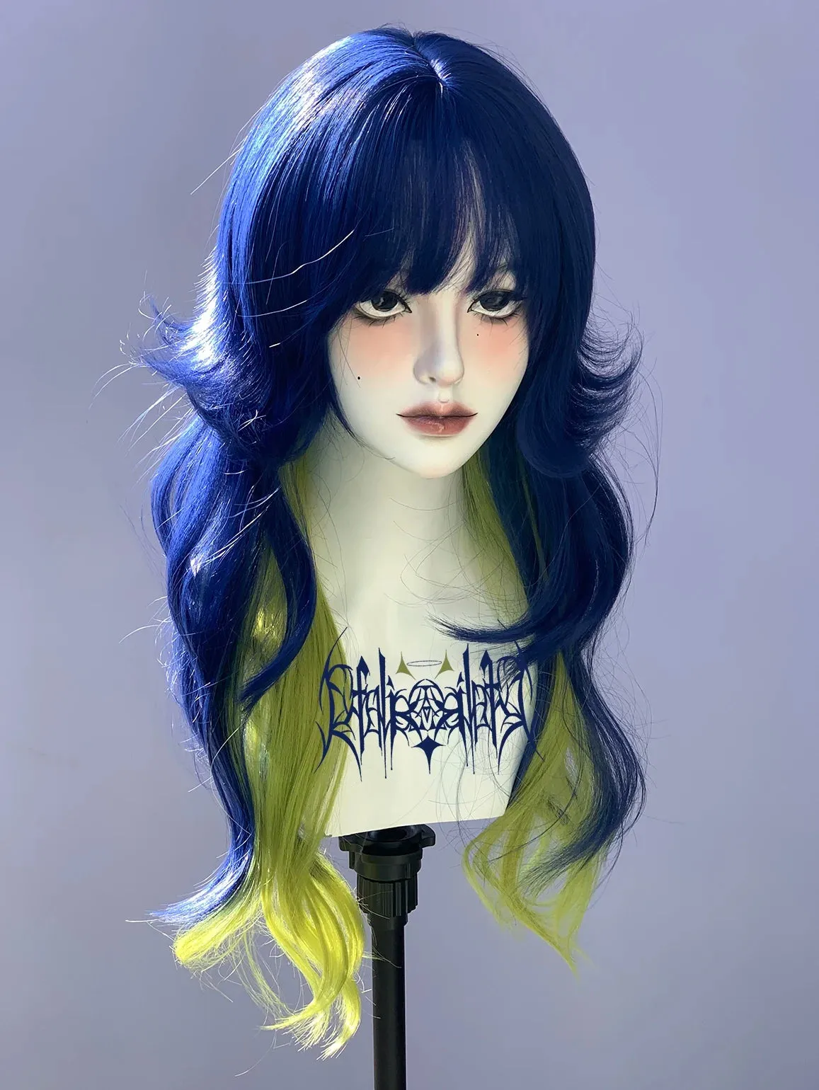 TAVIMART  -  Gradient Color Y2K Punk Gothic Style Lolita Dress up Wig Female Long Curly Hair Female