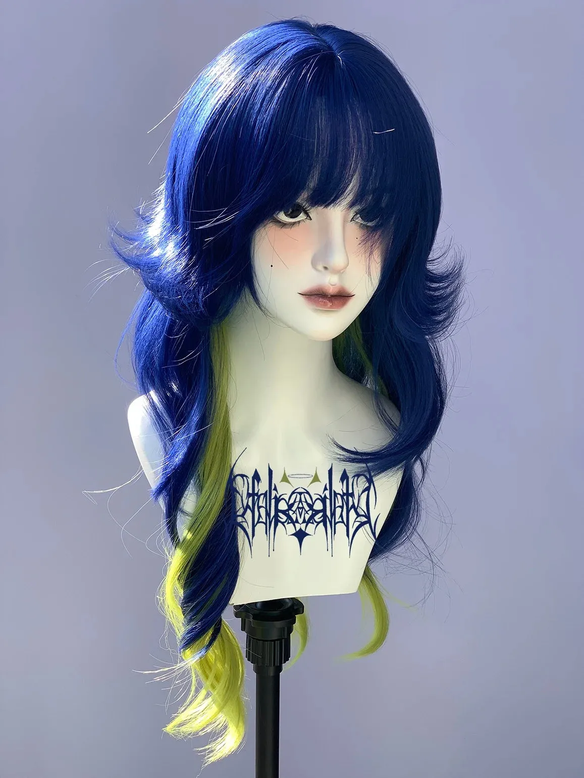 TAVIMART  -  Gradient Color Y2K Punk Gothic Style Lolita Dress up Wig Female Long Curly Hair Female