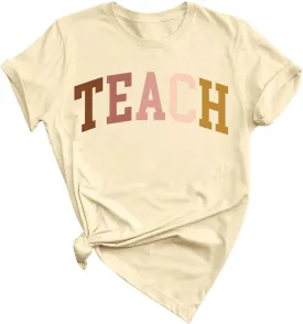 Teacher Shirt Women Teach T Shirt Teach Kindness Shirts Teaching Graphic Tees Back to School Shirt Short Sleeve Tops
