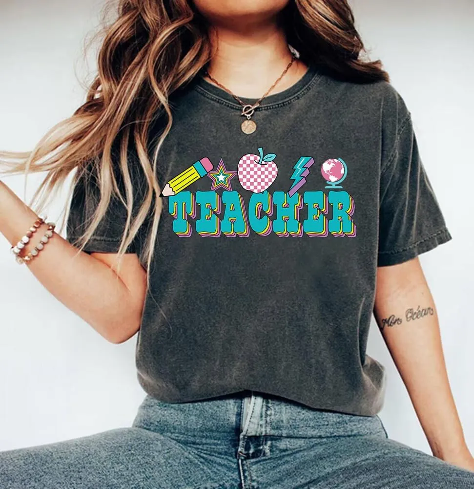 Teacher Shirt Women Teach T Shirt Teach Kindness Shirts Teaching Graphic Tees Back to School Shirt Short Sleeve Tops