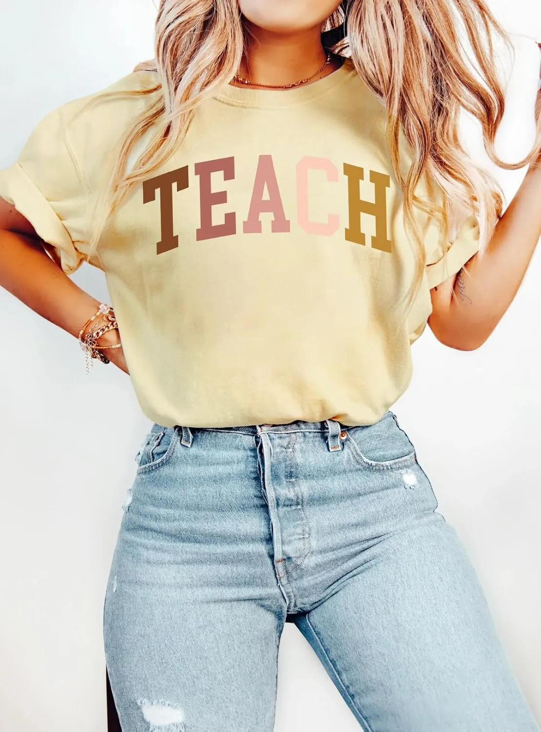 Teacher Shirt Women Teach T Shirt Teach Kindness Shirts Teaching Graphic Tees Back to School Shirt Short Sleeve Tops