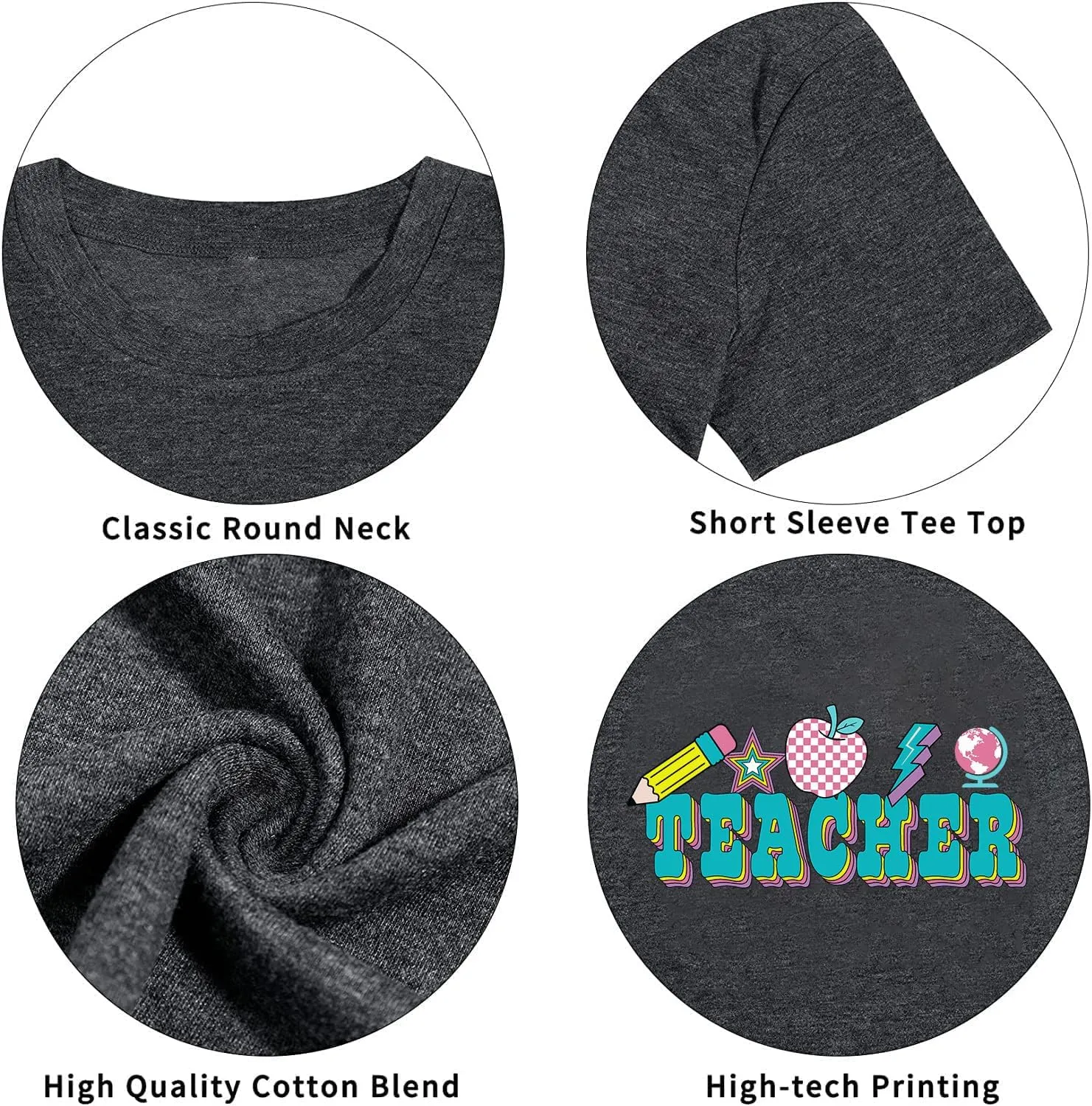 Teacher Shirt Women Teach T Shirt Teach Kindness Shirts Teaching Graphic Tees Back to School Shirt Short Sleeve Tops