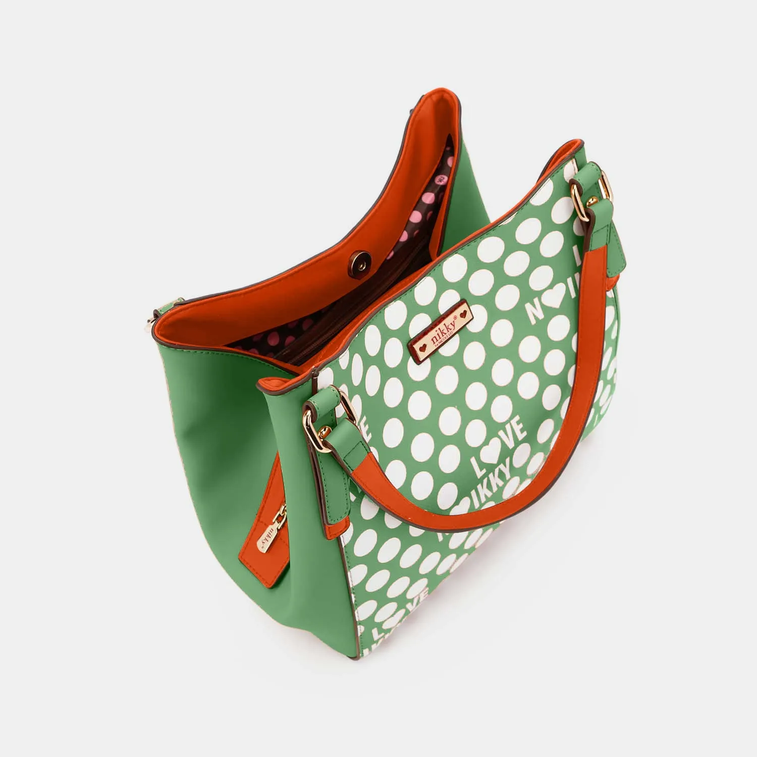 TEEK - NL Contrast Polka Dot Handbag