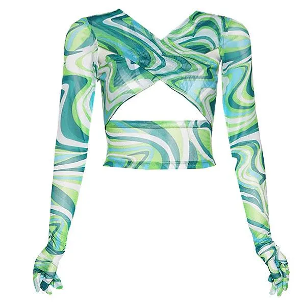 Teenage Crush Gloved Long Sleeve Top