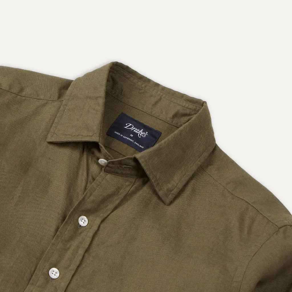 The Linen Summer Shirt; Khaki Green