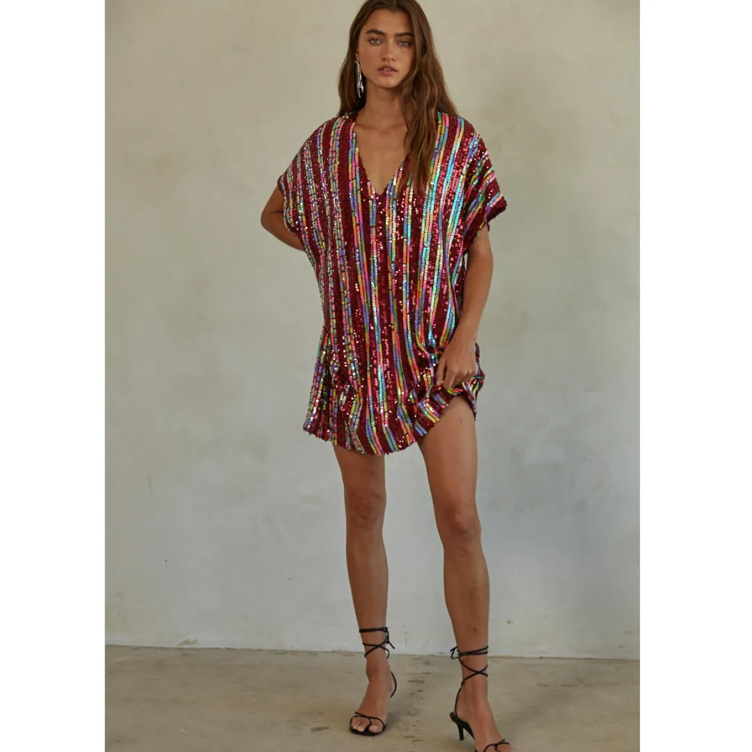 This Moment Dress - Multi Burgundy