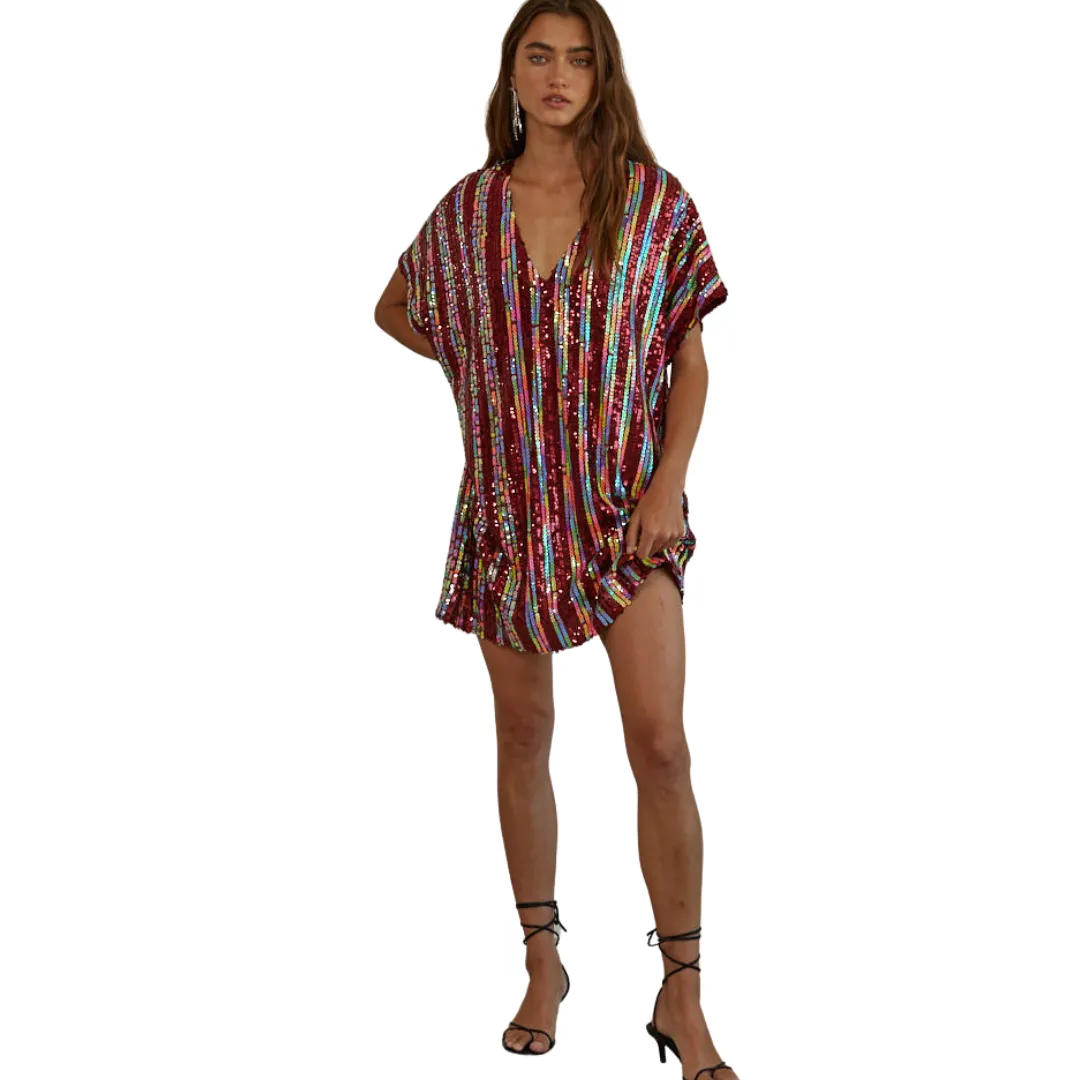 This Moment Dress - Multi Burgundy