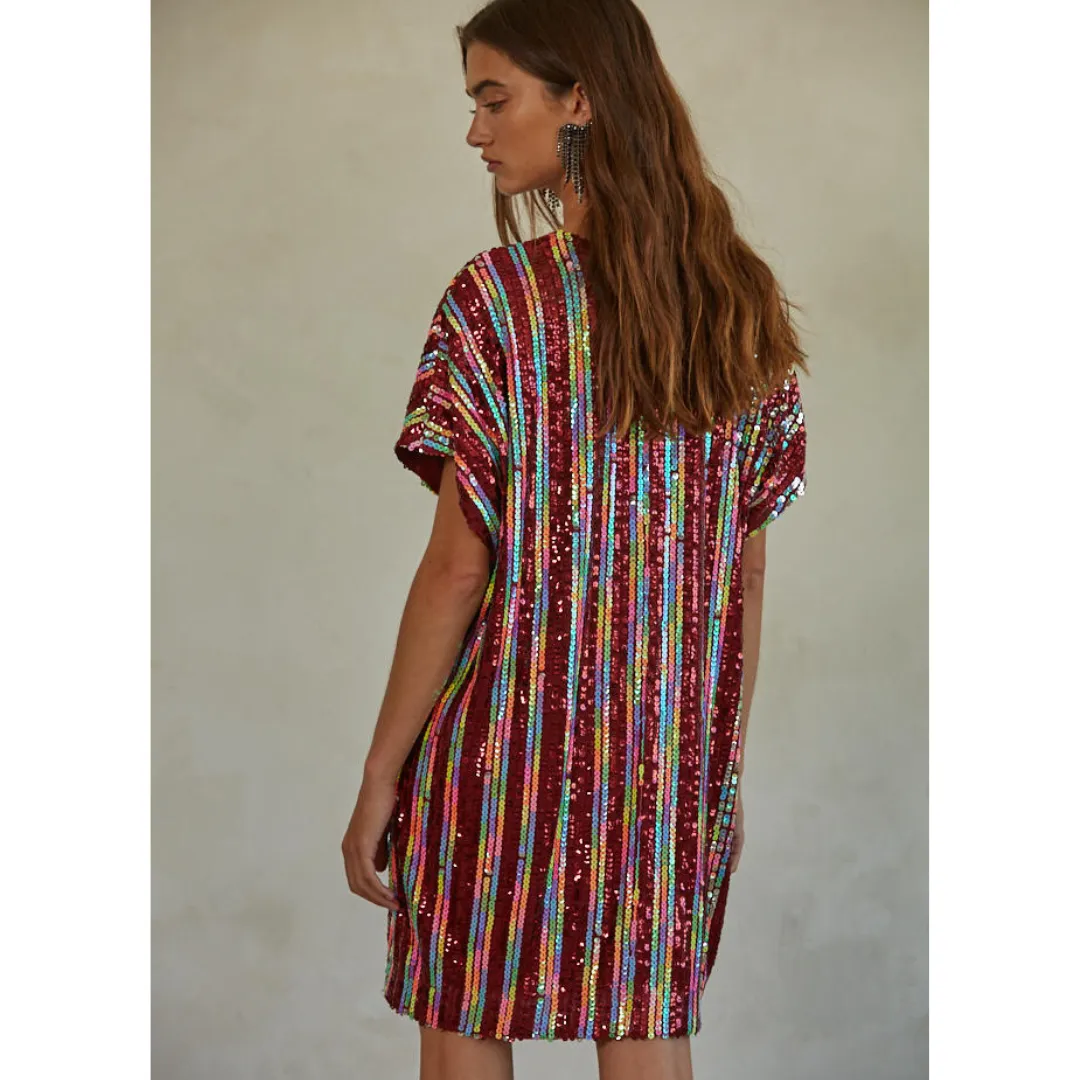 This Moment Dress - Multi Burgundy