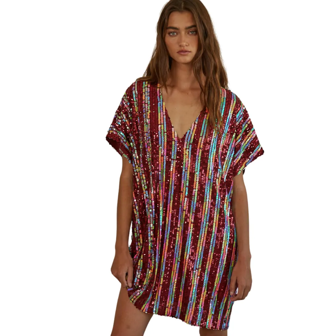 This Moment Dress - Multi Burgundy