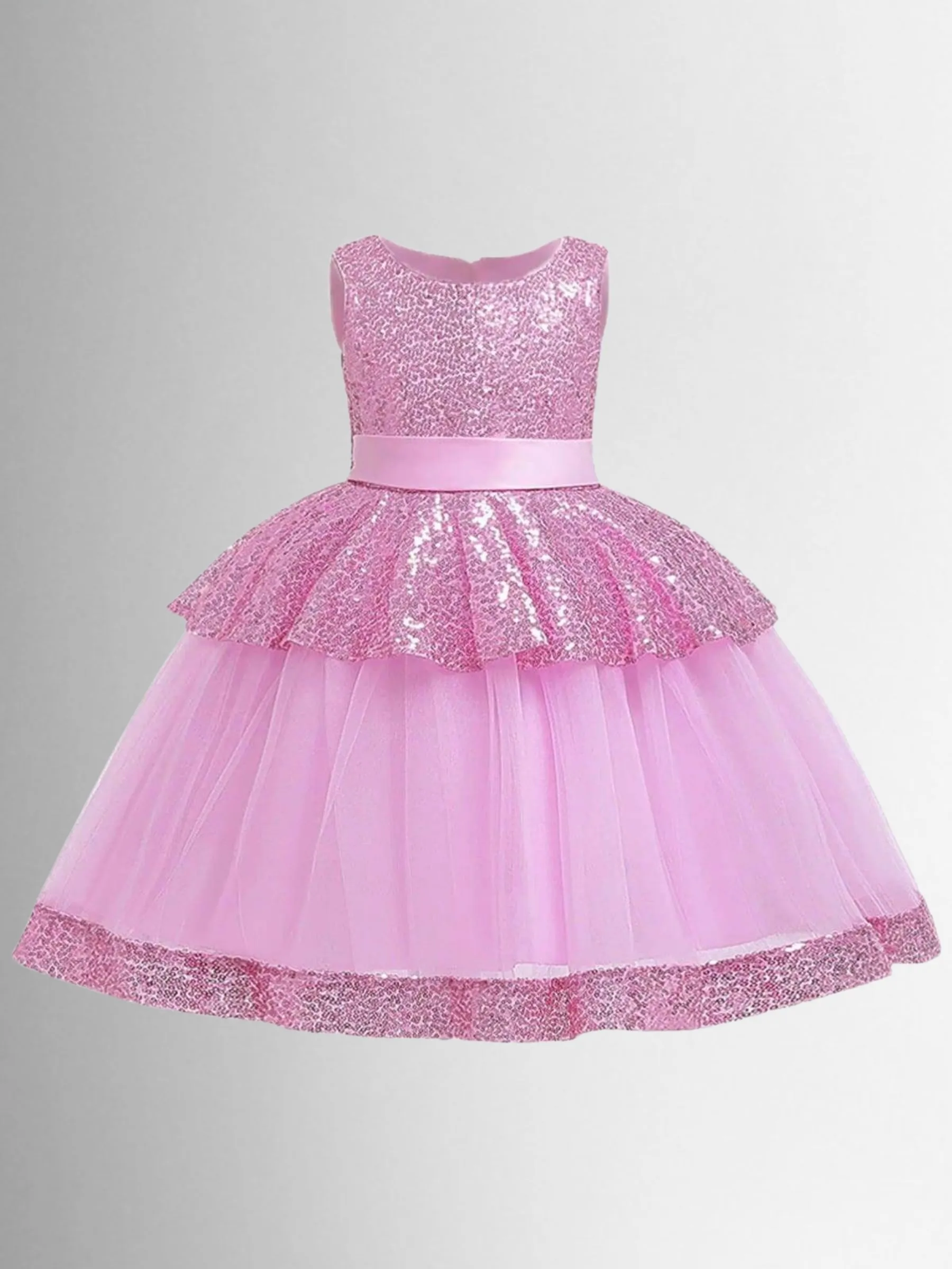 Time To Shine Sparkle Embellished Peplum Dress