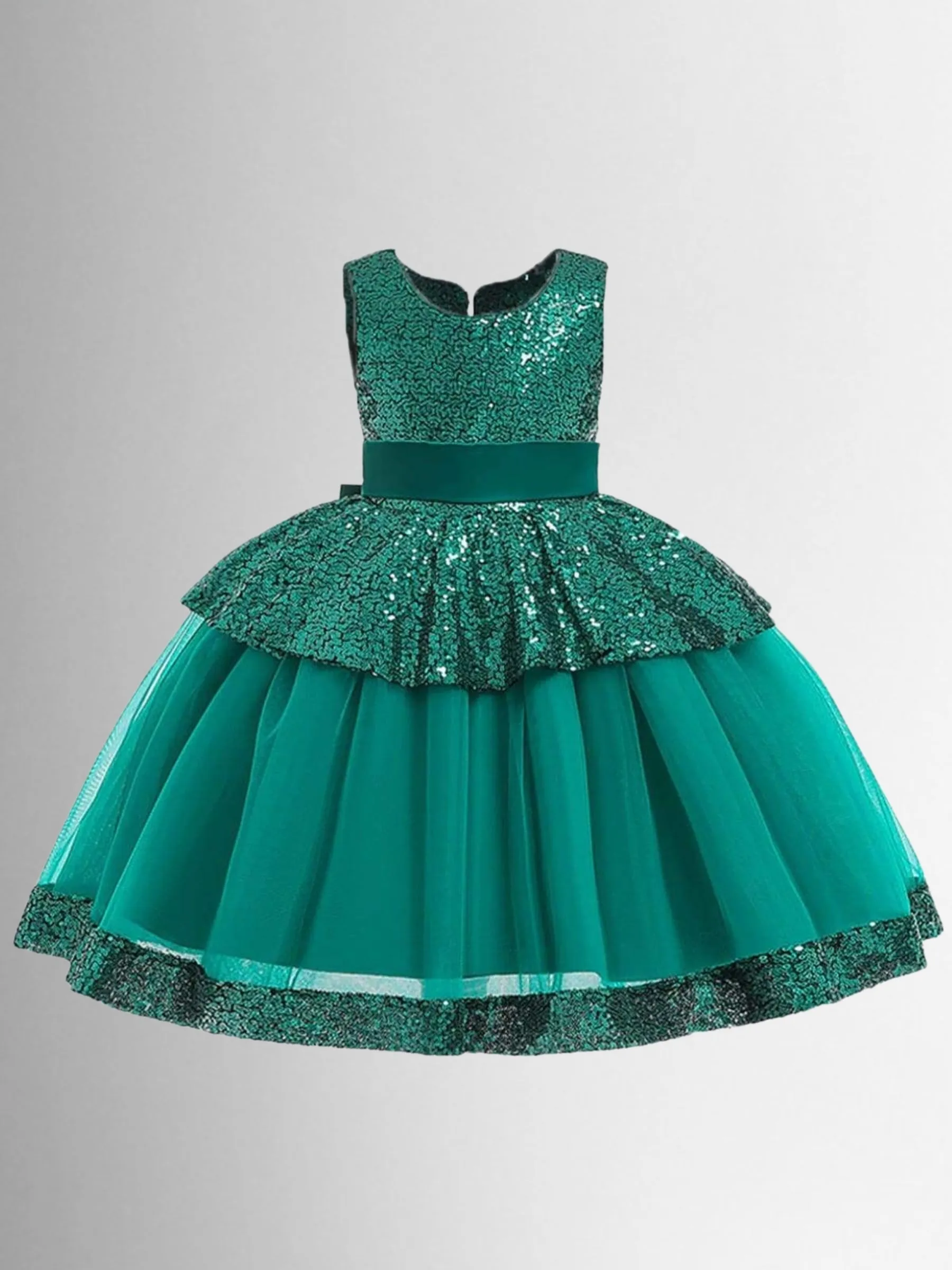 Time To Shine Sparkle Embellished Peplum Dress