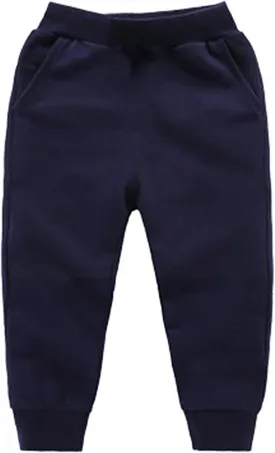 Toddler Girls Boy's Sweatpants Baby Cotton Pull on Jogger Pants Kids Solid Elastic Waist Loose Athletic Trousers