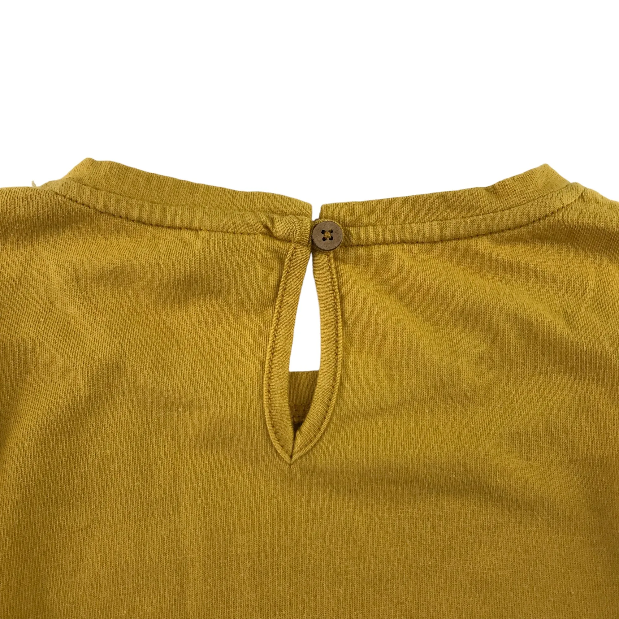 Tu t-shirt 7-8 years mustard yellow puffy embroidered sleeves cotton
