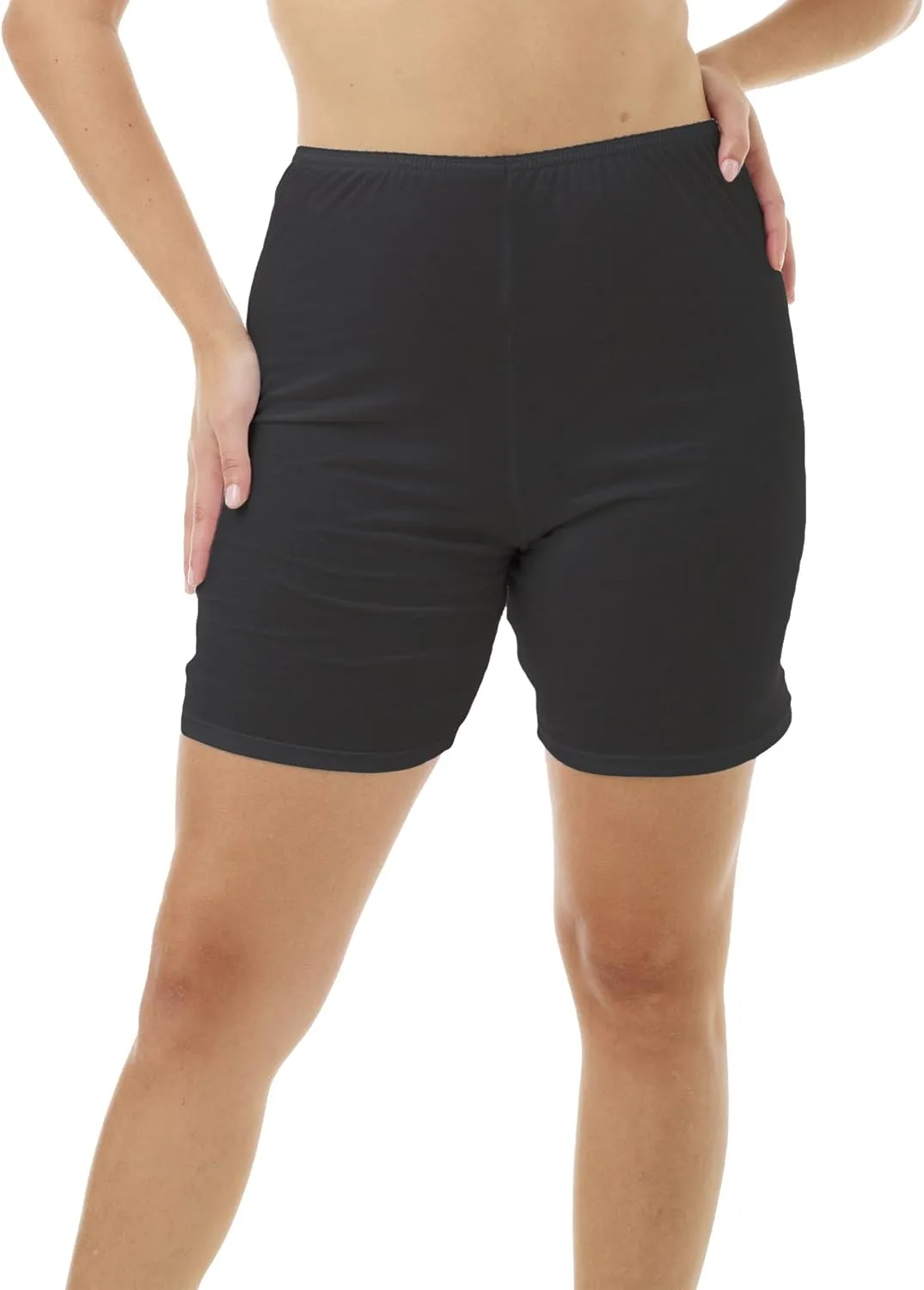 Underworks USA Womens 100% Cotton Cuff Leg Boy-Leg Brief Bloomers Pettipants Slip Shorts 8-inch Inseam 3-Pack