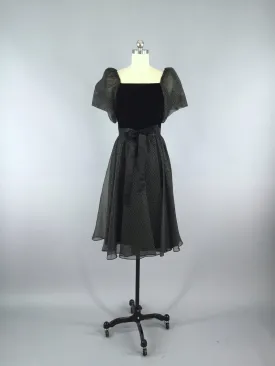 Vintage 80sDress / Polka Dot Chiffon