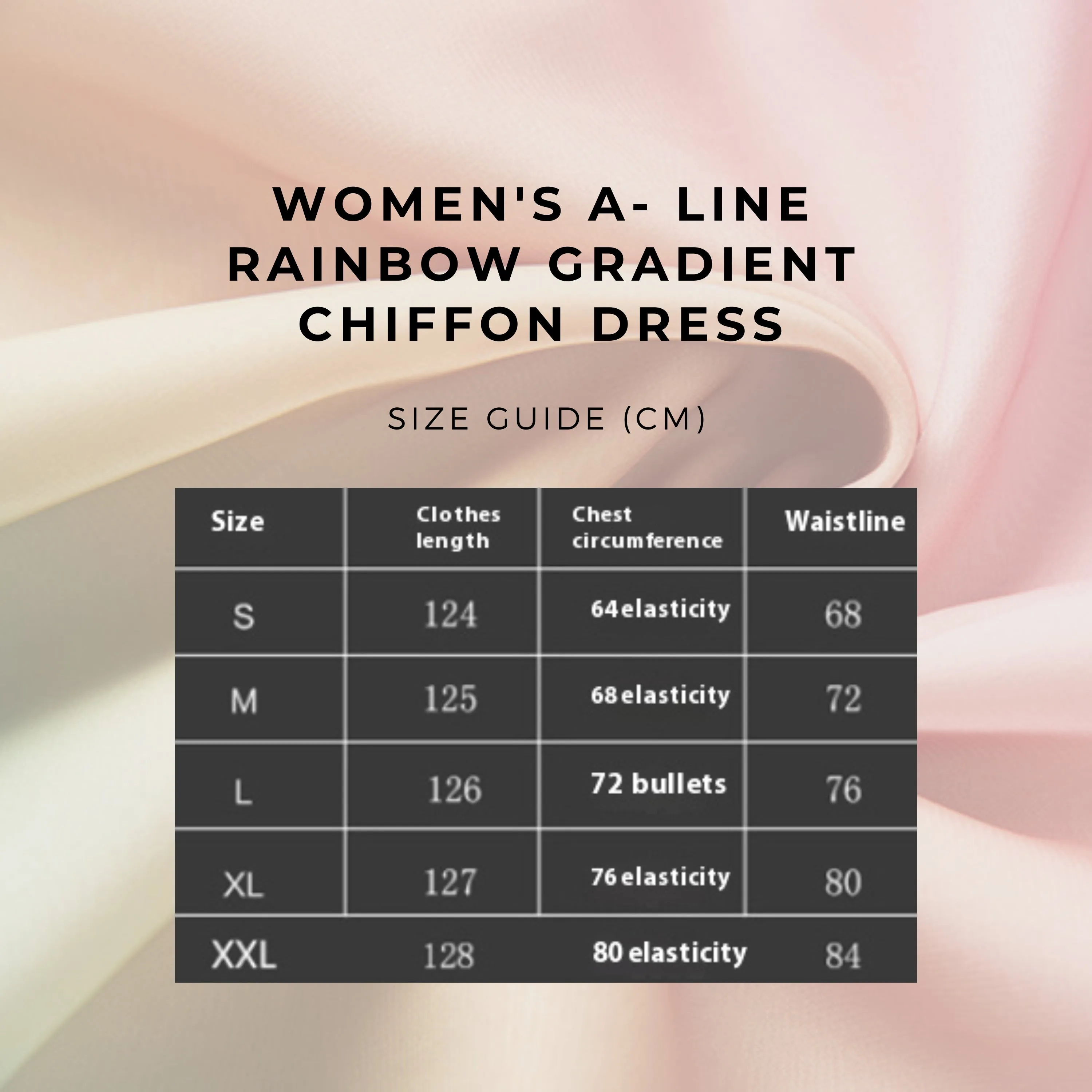 Women's A- Line Rainbow Gradient Chiffon Dress