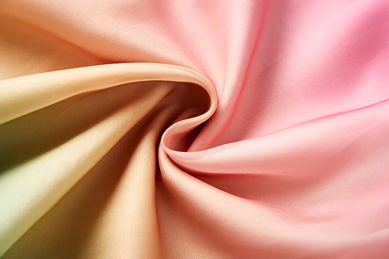 Women's A- Line Rainbow Gradient Chiffon Dress