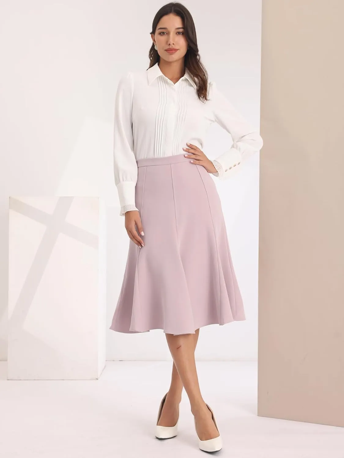 Women's Mermaid Skirt Work High Waist Elegant Midi Fishtail Skirt