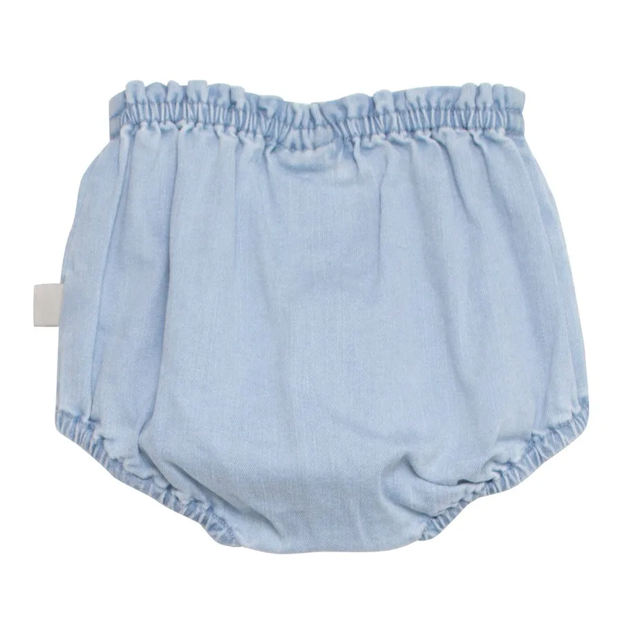 WYNKEN WOVEN PALE BLEACH DENIM BLOOMERS