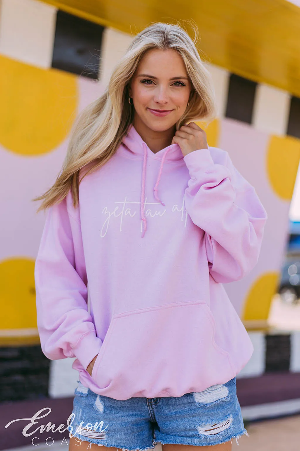 ZTA Pink Script Hoodie
